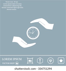 watches and hand web icon, vector design