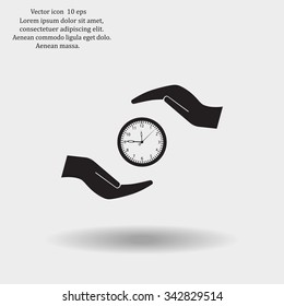 watches and hand web icon. vector design