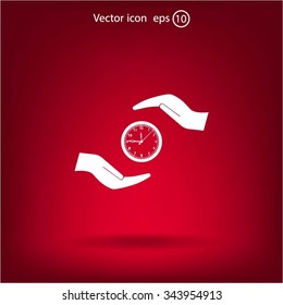 watches and hand web icon. vector design