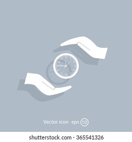 watches and hand web icon. vector design