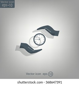watches and hand web icon. vector design
