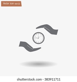 watches and hand web icon. vector design