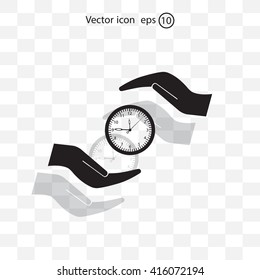 watches and hand web icon. vector design