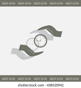 watches and hand web icon. vector design