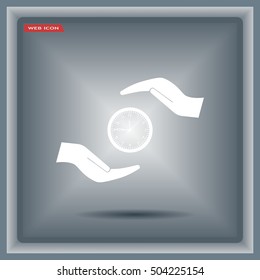 watches and hand web icon. vector design