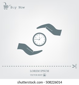 watches and hand web icon. vector design