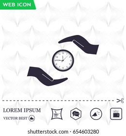 watches and hand web icon. vector design