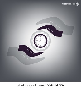 watches and hand web icon. vector design