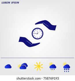 watches and hand web icon. vector design