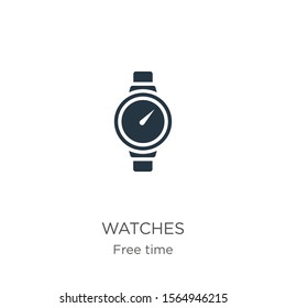 Watches icon vector. Trendy flat watches icon from free time collection isolated on white background. Vector illustration can be used for web and mobile graphic design, logo, eps10