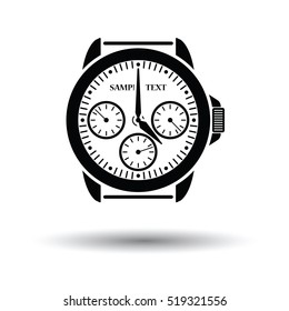 Watches icon. White background with shadow design. Vector illustration.