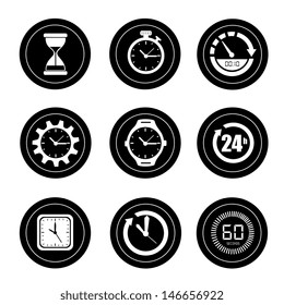 watches icons over white background vector illustration