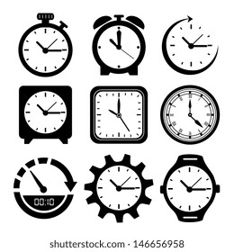 watches icons over white background vector illustration 