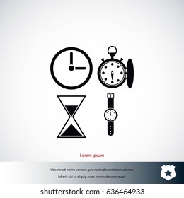 Watches icons vector, flat design best vector icon