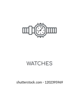 Watches linear icon. Watches concept stroke symbol design. Thin graphic elements vector illustration, outline pattern on a white background, eps 10.