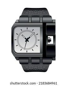 Watches in realistic detailed style. Mechanical and electronic watches.
