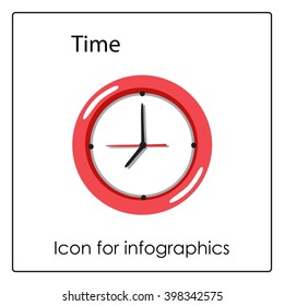 Watches, symbol time, management and accuracy. Modern business cards and icons. Details and objects for Web pages, sites and banners. Bright vector illustration.