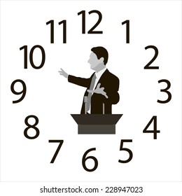Watches. Time. Speaker on the background of the dial hours. Management. Man-hours.