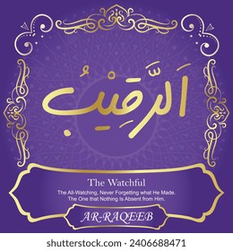 The Watchful.
The All-Watching, Never Forgetting what He Made. The One
that Nothing Is Absent from Him.