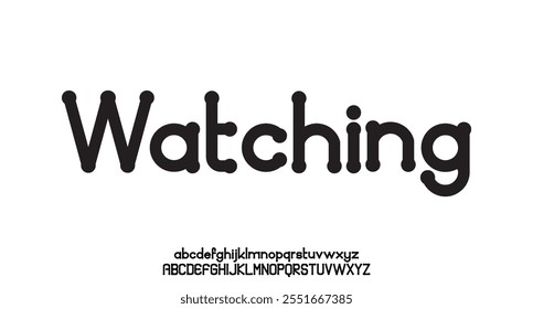 Watching, Abstract technology futuristic alphabet font. digital space typography vector illustration design