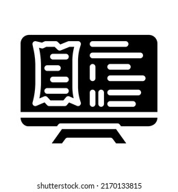 watching documentary glyph icon vector. watching documentary sign. isolated symbol illustration