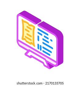 watching documentary isometric icon vector. watching documentary sign. isolated symbol illustration