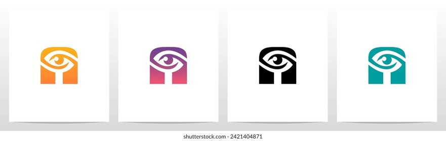 Watching Eye On Letter Logo Design N