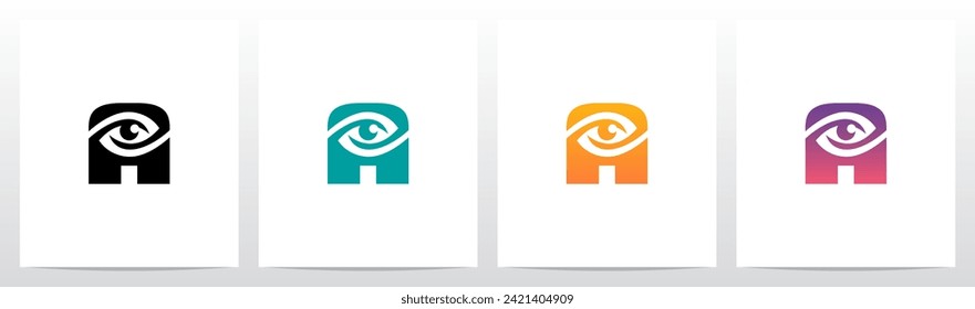 Watching Eye On Letter Logo Design A