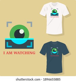 I am watching green one eye T shirt design