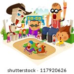 Watching Horse Race. Vector