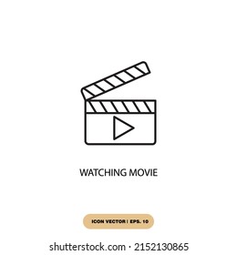 watching movie icons  symbol vector elements for infographic web