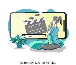 Watching movie or show streaming online from mobile phone 
