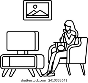 Watching movies for your mental health and serve as more than just a hobby or pastime Concept vector outline icon design, behavioral orientations symbol, Individual identity or Style of life Sign,