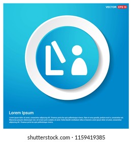 Watching Screen Icon Abstract Blue Web Sticker Button - Free vector icon
