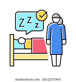 watching sleeping child color icon vector. watching sleeping child sign. isolated symbol illustration