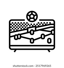 watching soccer live autumn line icon vector. watching soccer live autumn sign. isolated contour symbol black illustration