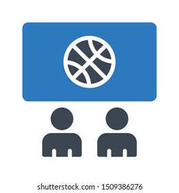 watching sport glyph colour vector icon