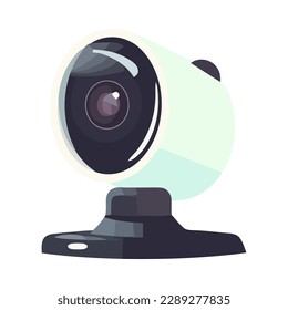 Watching, spying with modern camera icon isolated
