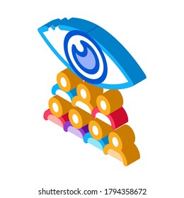watching team of people icon vector. isometric watching team of people sign. color isolated symbol illustration