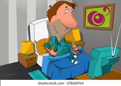 watching television 