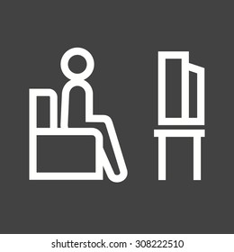 Watching, television, people icon vector image. Can also be used for activities. Suitable for use on web apps, mobile apps and print media.