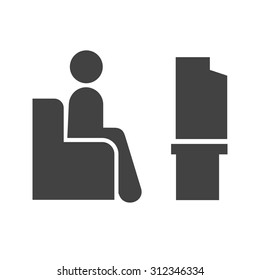 Watching, television, people icon vector image. Can also be used for activities. Suitable for use on web apps, mobile apps and print media.