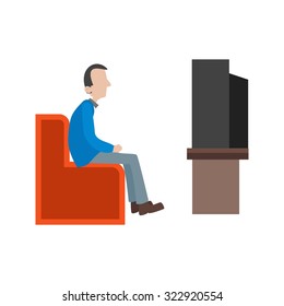 Watching, television, people icon vector image. Can also be used for activities. Suitable for use on web apps, mobile apps and print media.