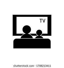 TV-Symbol, flach, einzeln auf weißem Hintergrund.