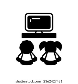 Watching Tv icon in vector. Illustration