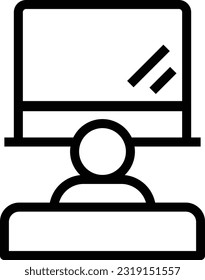 Icono De La Línea De Televisión, Icono Del Vector