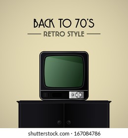 Watching TV with the scene back to 70's