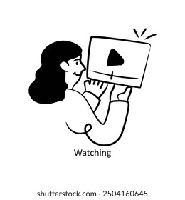 Betrachten Vektorkontur Stil Design Vektor Stock-Illustration. 