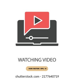 watching video icons  symbol vector elements for infographic web