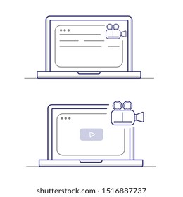 watching video on computer, filming